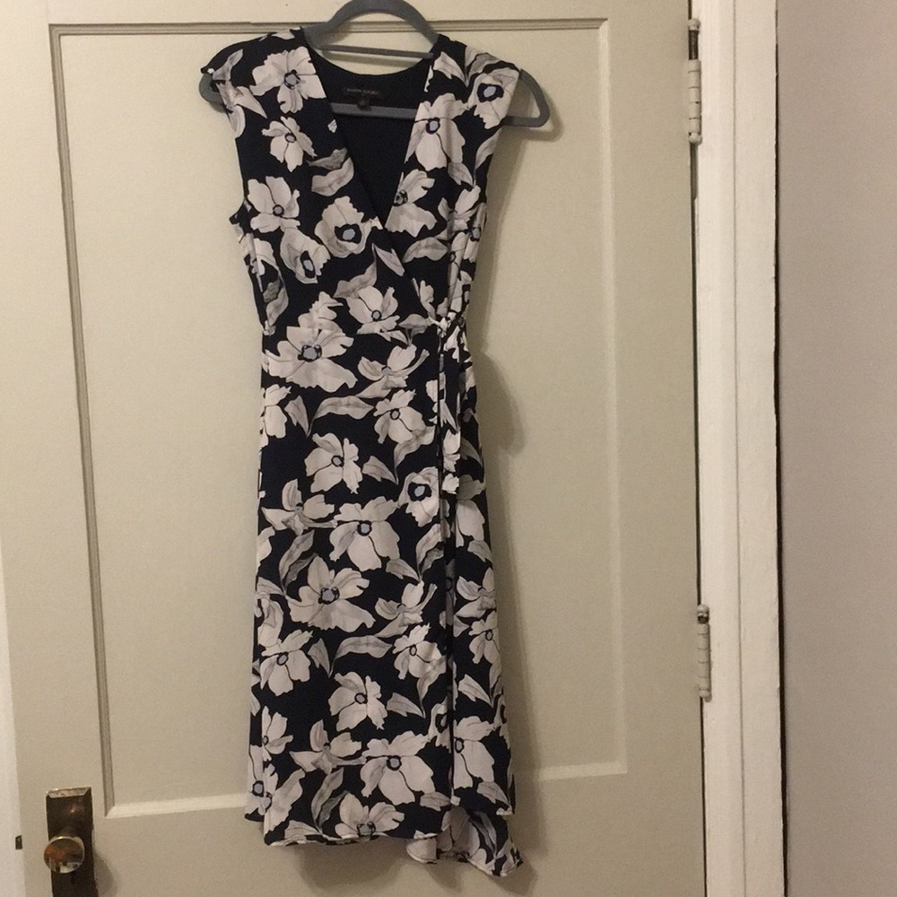 Floral print midi wrap dress from Banana Republic